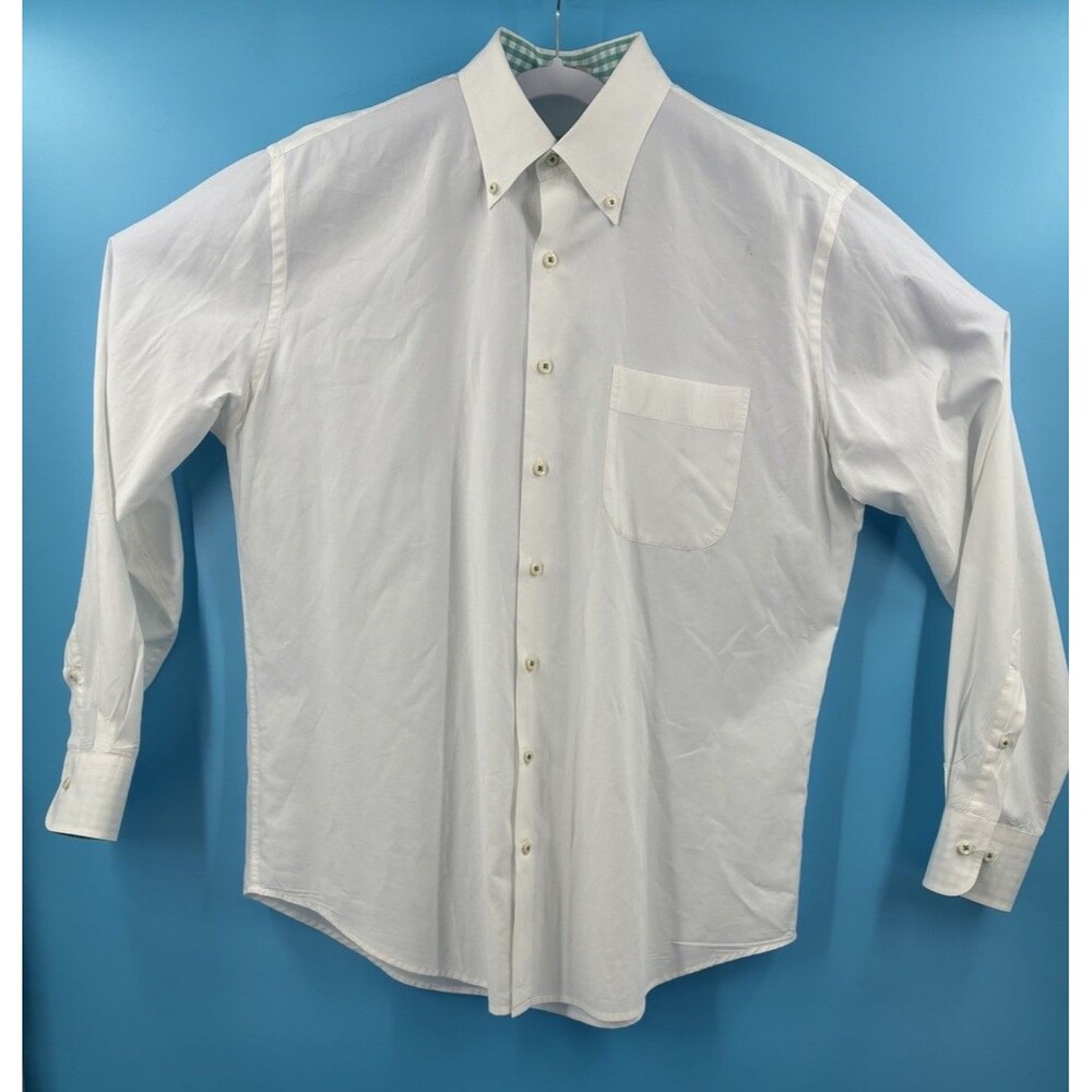 Peter Millar Weekender Wash White Button Down Shirt Men’s Large Cotton
